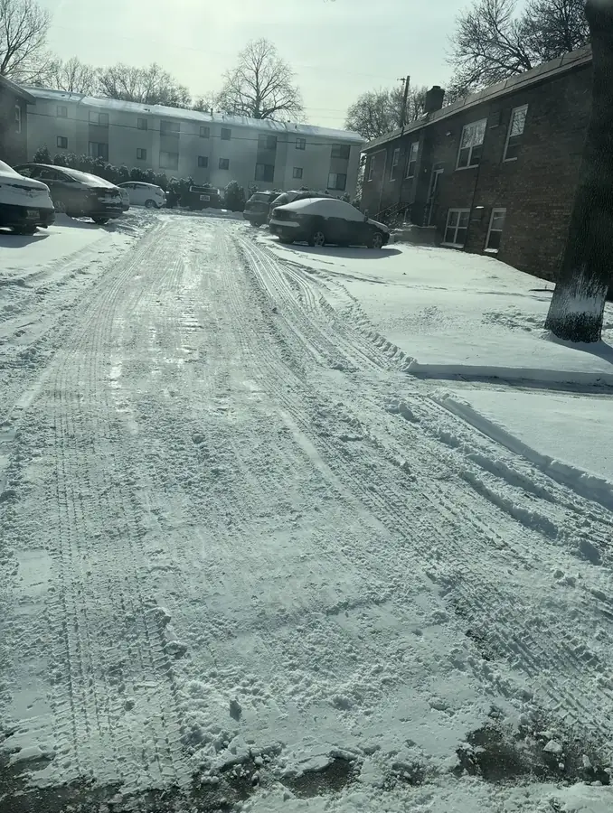 Apartment lot, plowed