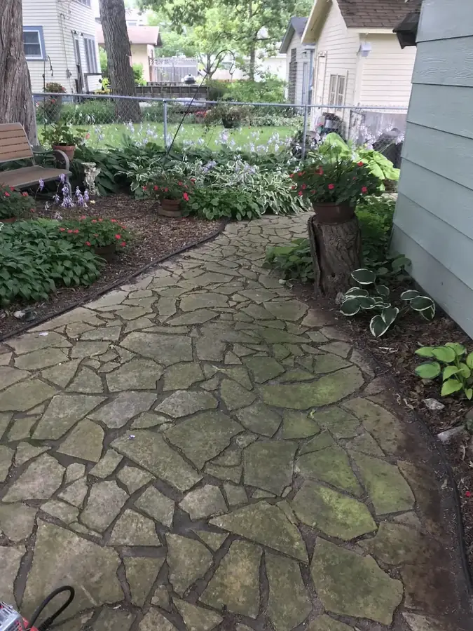 Flagstone garden path